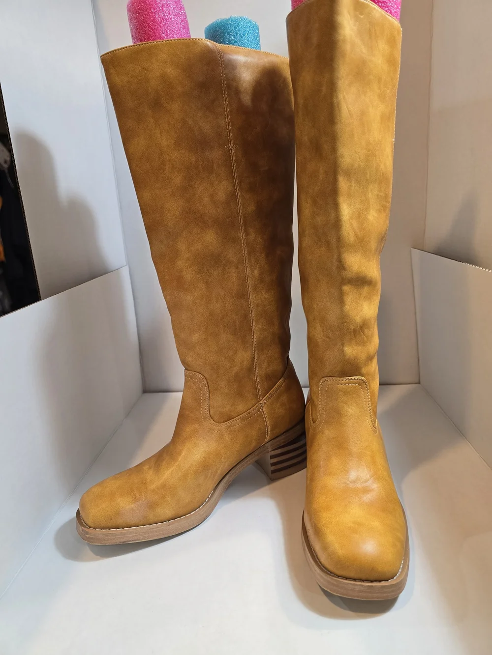 Women’s Tall Riding Boots in Tan - Classic Leather Look